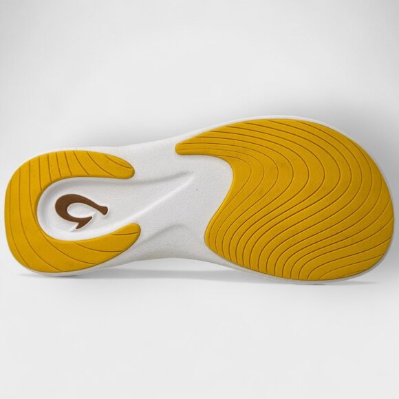 OluKai Komo Slide Sandals Yellow Hibiscus Men's Size 10 NWT No Box Lightweight - Picture 9 of 11